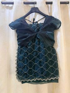 Stunning Jimmy Choo Peacock Blue Handwork Saree