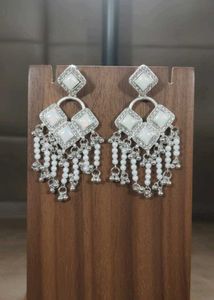 Elegant Silver-Tone Dangle Earrings