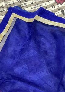 Blue Velvet Blouse with Pink Skirt