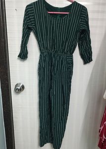 Green Striped Jumpsuit