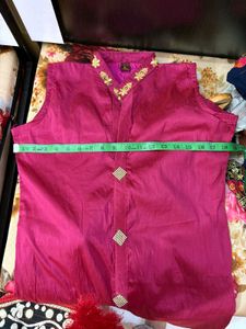 Magenta Embroidered Kurti