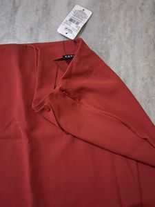 Chic Rust-Colored Wrap Skirt