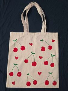 Cute Cherry Print Tote Bag