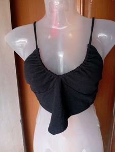 Black Halter Neck Crop Top