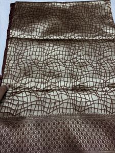 Silk Saree with Unique Print Coffee Brown Sare