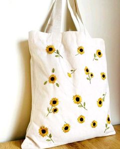 Hand Embroidered Floral Tote Bag 👜