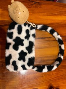 Fuzzy Cow Print Shoulder Bag