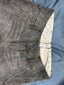 Women's Grey Washed low waist Jeans