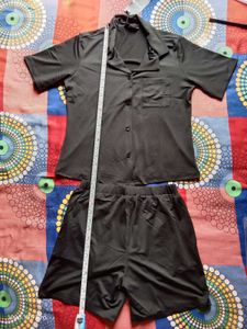 Chic Black Short Sleeve Pajama Set