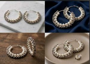 Elegant Pearl Hoop Earrings