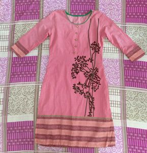 Pink Cotton Kurta