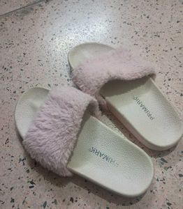 Pink Fuzzy Slides