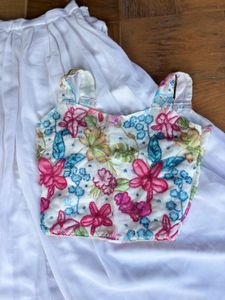 Chic Floral Crop Top &amp; Skirt Set