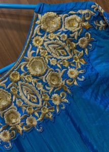 Royal Blue Embroidered Anarkali Gown