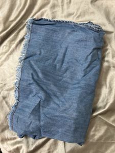 Denim Culottes with Frayed Hem