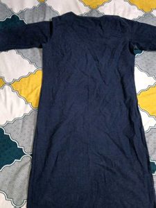 Navy Blue Embroidered Kurta