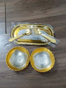 Decorative Gold &amp; Silver Plated Bowl Set