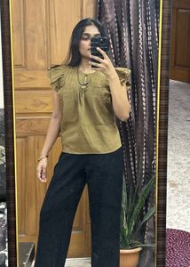 Stylish Olive Green Tunic Top
