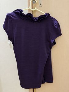 Purple Ruffle Wrap Top