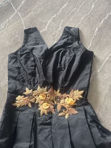 Elegant Black Embroidered Gown