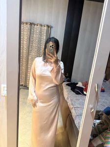 Elegant Pink Satin Gown💖❤️🧚🏻‍♀️