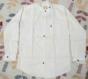 Men's White Collared Shirt