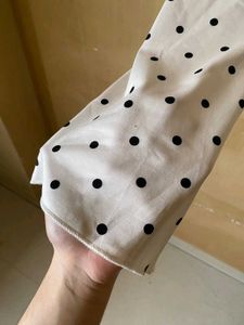 Polka Dot Print V Neck Top