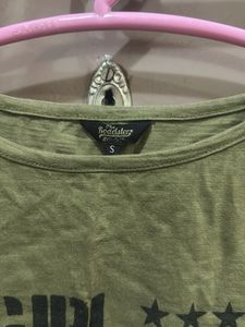Roadster Girl Squad Olive Green Tee