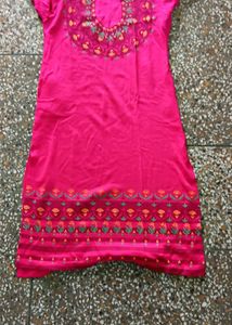 Pink Embroidered Kurta