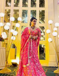Pink Lehenga with Gold Embroidery