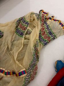 Embroidered Cream Dupatta