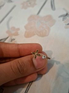 Elegant Cross & Crystal Ring