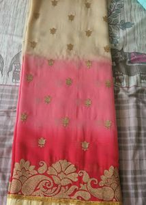 Elegant gajri Pink Saree