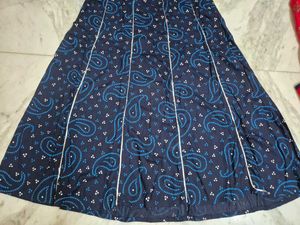 Embroidered Navy Blue Kurta