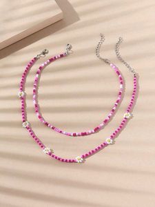 Cute Beaded Daisy Choker Set