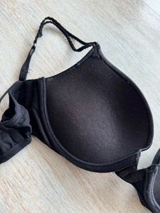 Black Leatherette Tee Bra