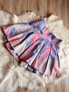 Plaid Pleated Mini Skirt
