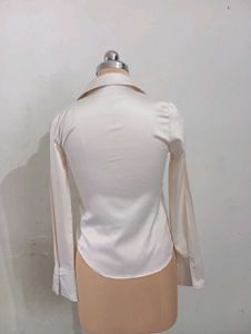 Satin Button-Down Top