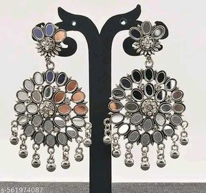 Boho Mirror Work Dangle Earrings