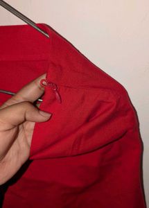 Vibrant Red A-line Mini Skirt