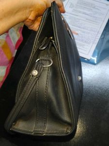 Black Handbag with Gold Handle