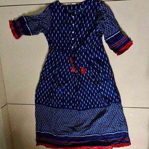 Blue Printed Dress
