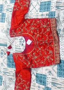 Red Embellished Bridal Lehenga Choli Set