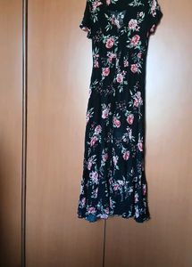 Floral Print Maxi Dress - XL Size