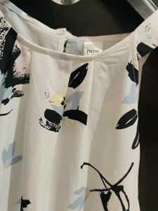 White Floral Print Sleeveless Top