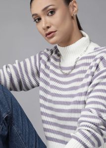Striped Turtleneck Sweater
