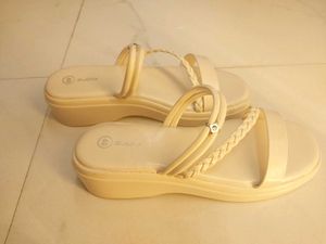 Cream Braided Strap Sandals