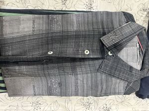 Men's Grey Plaid Button-Down Shirt