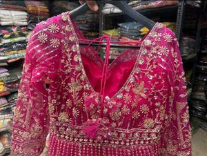 Stunning Pink Embroidered front cut Lehenga Choli