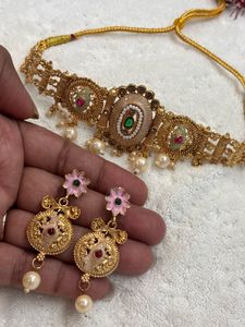 Exquisite Gold Plated Kundan Choker Necklace